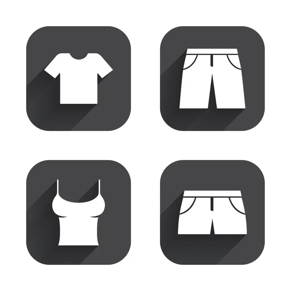 Señales de ropa. Camiseta y pantalones — Vector de stock