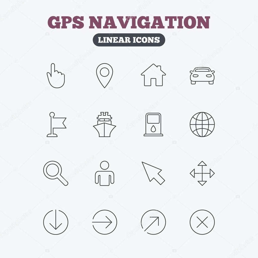 GPS navigation icons.