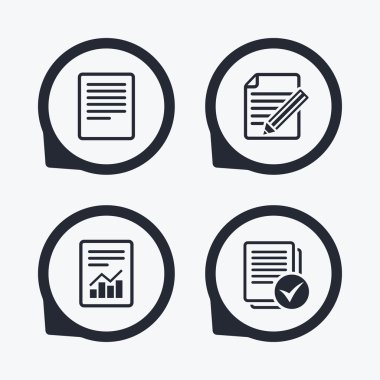 Belge simgeleri. Grafik ve onay kutusu ile dosya.