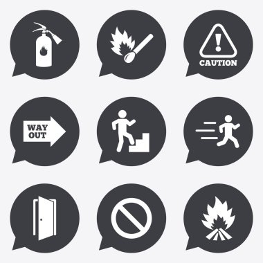 Yangın güvenliği, acil durum simgeleri.