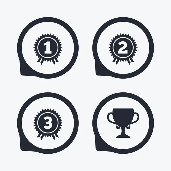 First, second and third place icons. — Stock Vector