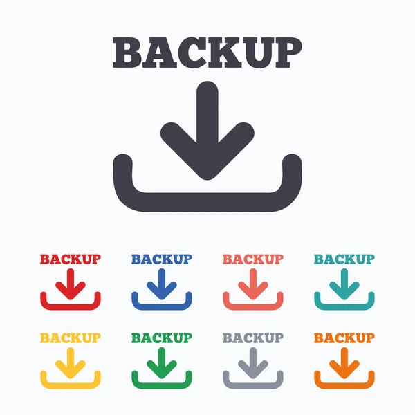 Ícones de sinal de data de backup —  Vetores de Stock