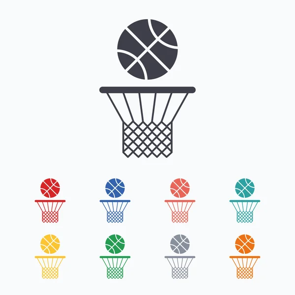 Basketball basket and ball icons — Stock Vector