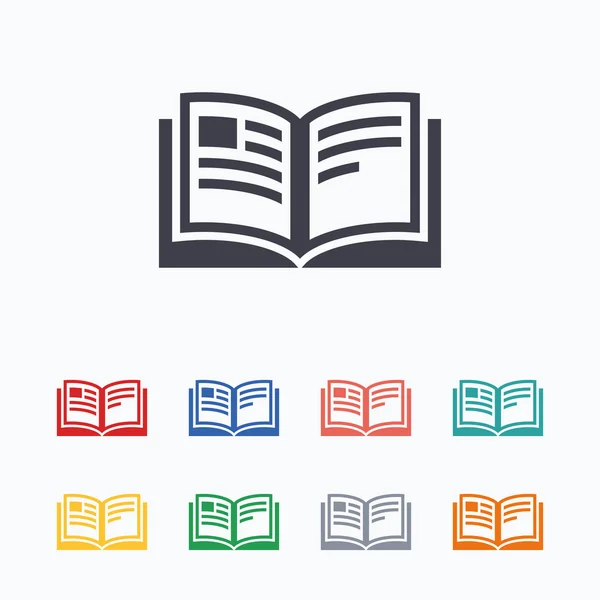 Boken tecken ikoner — Stock vektor