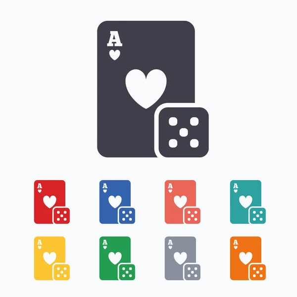 Symbole für Casino-Zeichen — Stockvektor