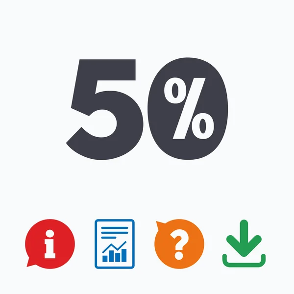50 procent korting teken — Stockvector