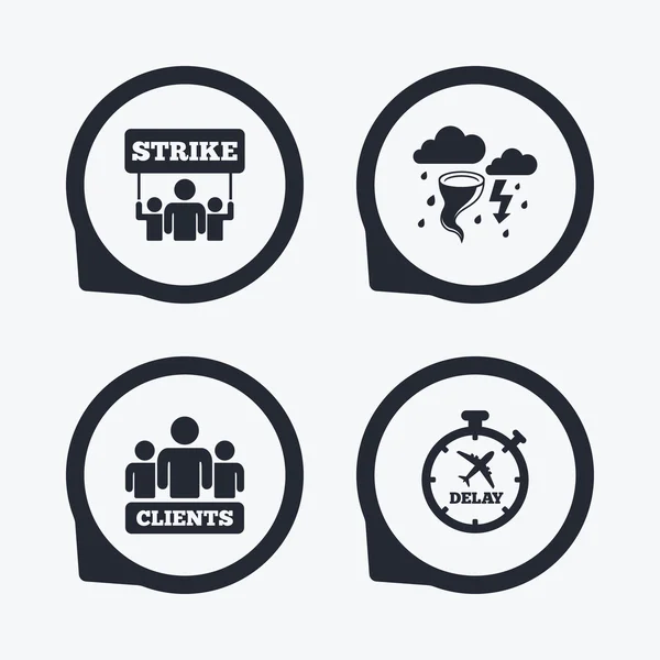 Strike icons. Storm weather — Stock Vector