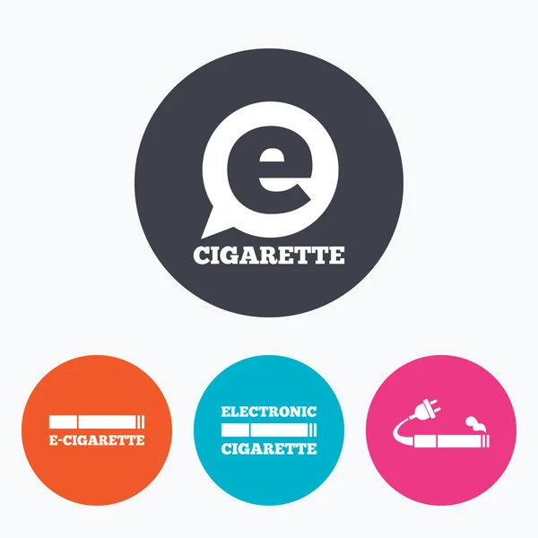 Signos de cigarrillos electrónicos. Iconos electrónicos para fumar . — Archivo Imágenes Vectoriales