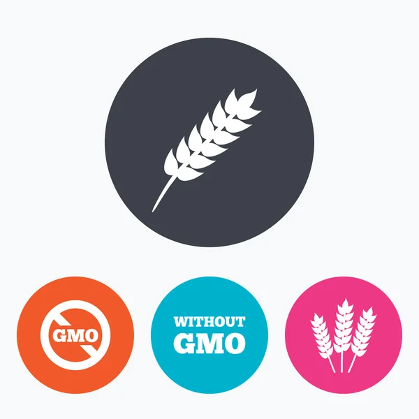 Iconos agrícolas. Símbolos OGM libres . — Vector de stock