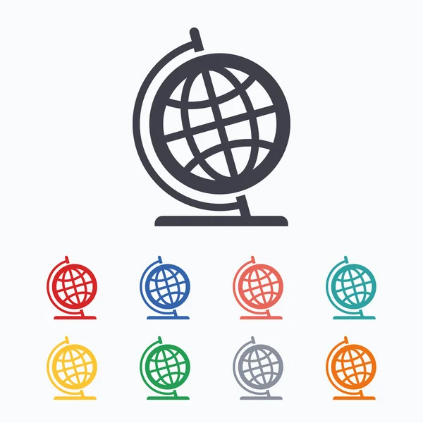Globe signer icônes — Image vectorielle