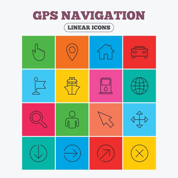 Icone di navigazione GPS . — Vettoriale Stock