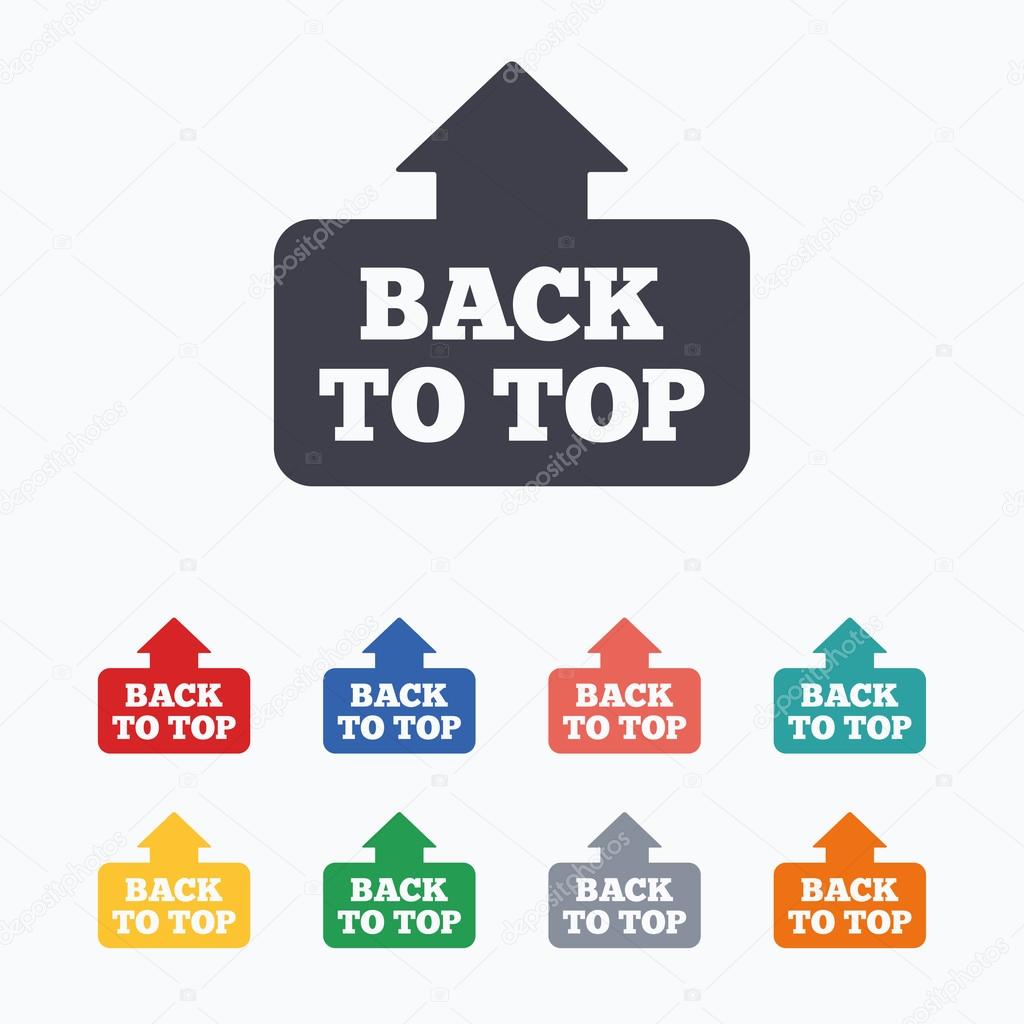 Back to top arrow signs Stock Vector Image by #95515422