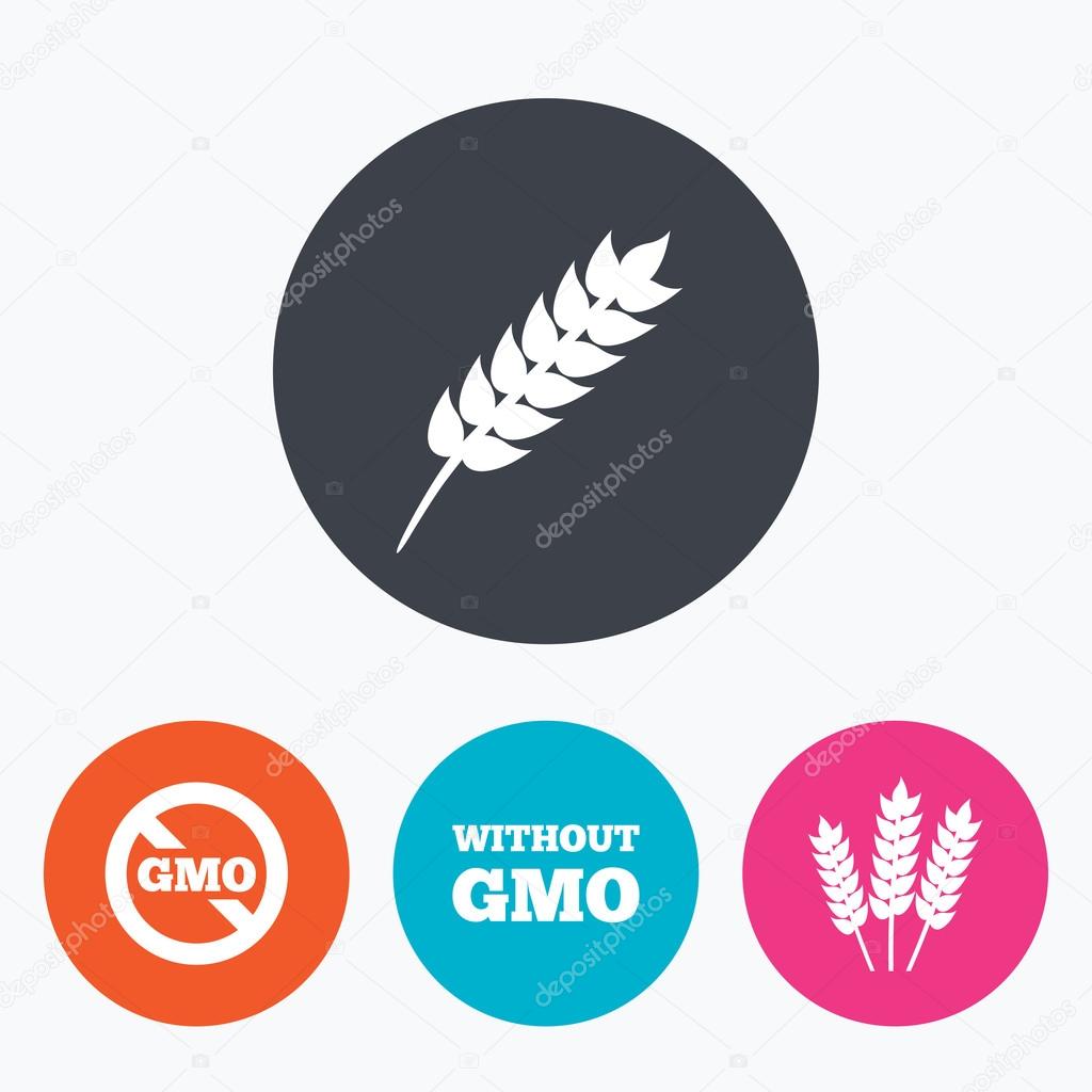 Agricultural icons. GMO free symbols.