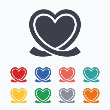 kalp şerit işareti simgesi. aşk sembolü.