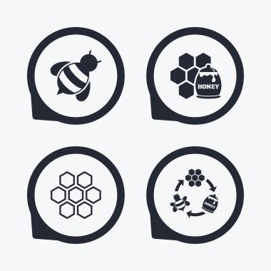 Tatlım simgesi. Petek hücreleri arılar simgesiyle.