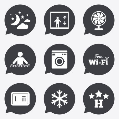 Otel, Oda Servisi simgeler. WiFi internet.