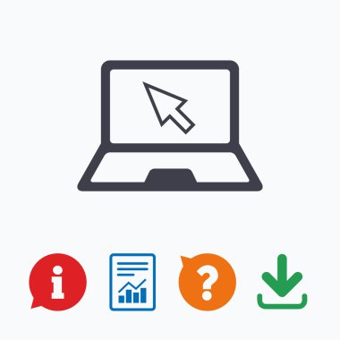 laptop işareti simgesi. imleç simgesi olan dizüstü bilgisayar