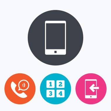 telefon simgeleri. Çağrı Merkezi desteği sembolü.