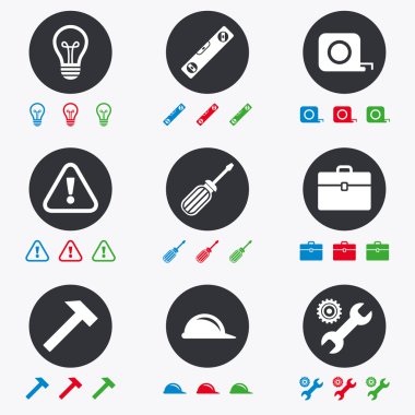 Onarım, inşaat simgeler. Mühendislik işaretleri.