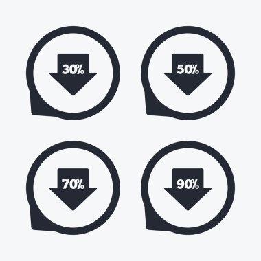 Satılık ok tag simgeleri.