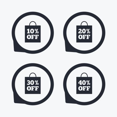 Satılık çanta etiketi simgeler.