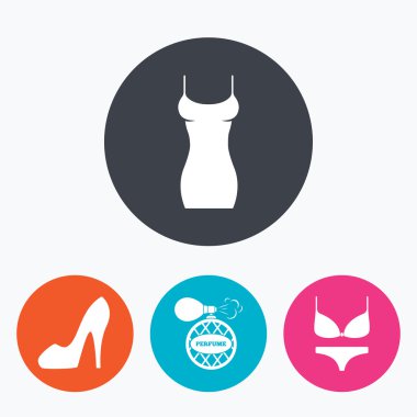 kadın elbise simgesi.