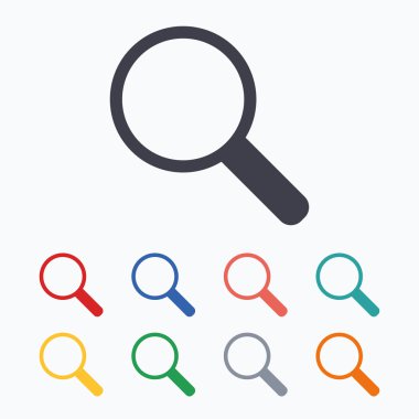 Büyüteç cam işareti simgeleri