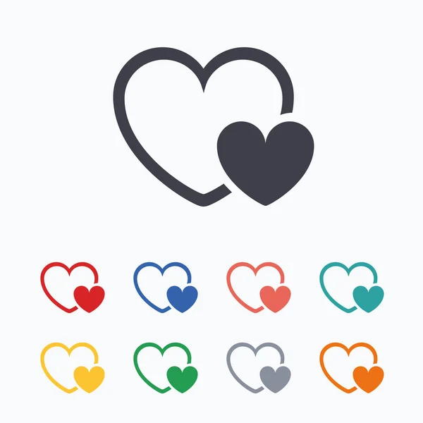 Hearts sign icon. Love symbol. — Stock Vector