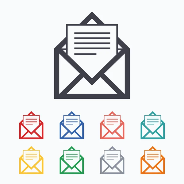E-mailové ikony. obálka symboly — Stockový vektor