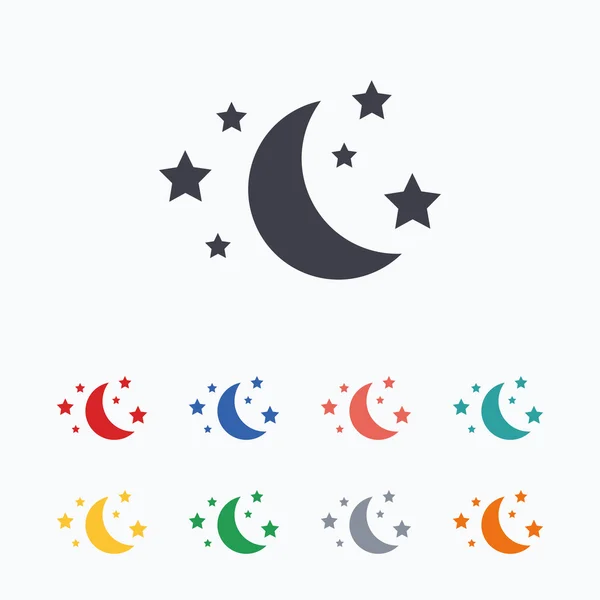 Moon and stars sign icon. Sleep dreams symbol. — Stock Vector
