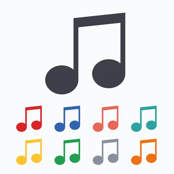 Muziek teken notitiepictogram. muzikale symbool. — Stockvector