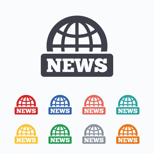 News sign icon. World globe symbol. — Stock Vector