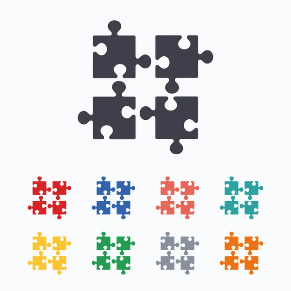 Puzzles pieces sign icon. Strategy symbol. — Stock Vector