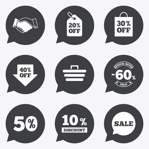 Sale discounts icon. Shopping, deal signs. — Stock Vector