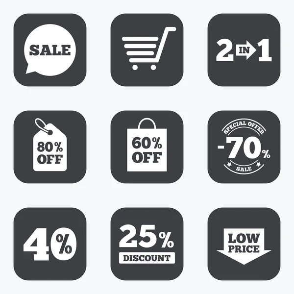 Sale discounts icons — Stock Vector