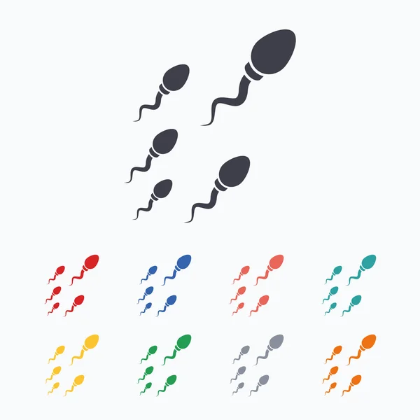 Sperm sign icons. Fertilization symbol. — Wektor stockowy