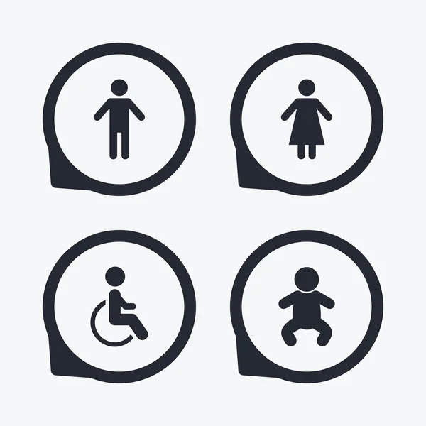 WC toilet pictogrammen. — Stockvector