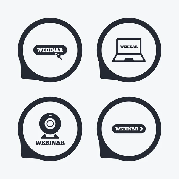 Webinar icons. Web camera — Stock Vector