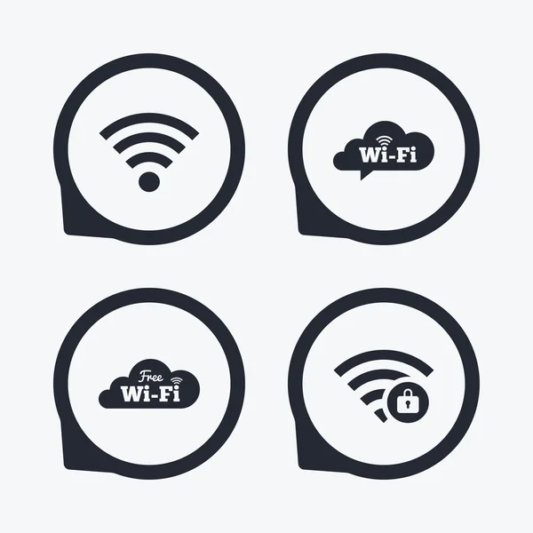 Wifi iconos de red inalámbrica . — Vector de stock