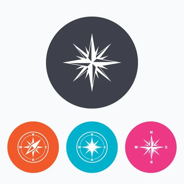 Windrose navigační ikony. Kompasu symboly. — Stockový vektor