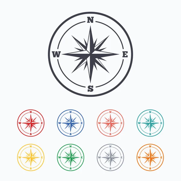 Kompass tecken ikoner — Stock vektor
