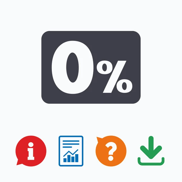 Nul procentteken pictogram. — Stockvector