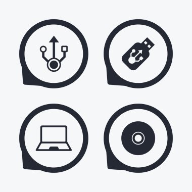 USB flash sürücü simgeleri.