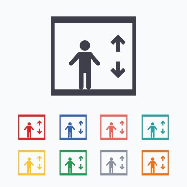Asansör simgeler. Kişi simgesi
