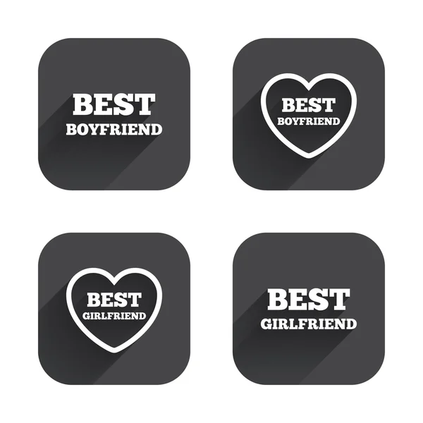 Best boyfriend and girlfriend icons. — Stock Vector