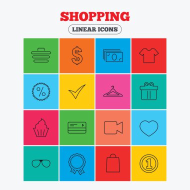 Shopping icons. Shirt, gift box