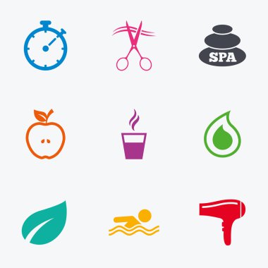 Spa, Kuaför simgeler.