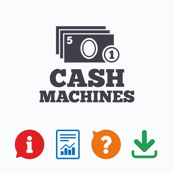 Cash and coin machines sign — Stock Vector