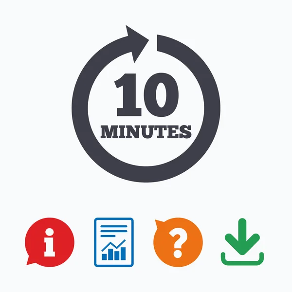 Cada 10 minutos signo icono . — Vector de stock