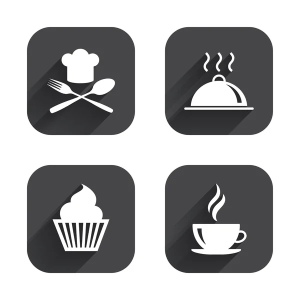 Iconos de comida. Muffin cupcake símbolo . — Vector de stock